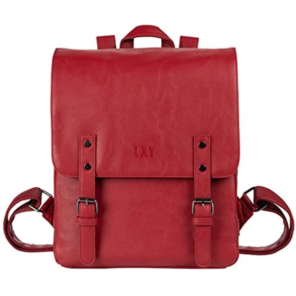 New VINTAGE LEATHER BACKPACK: - Picture 2 of 14